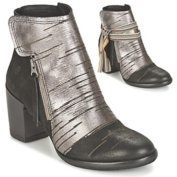 felmini falling in love boots black metallic booties - Picture 1 of 12